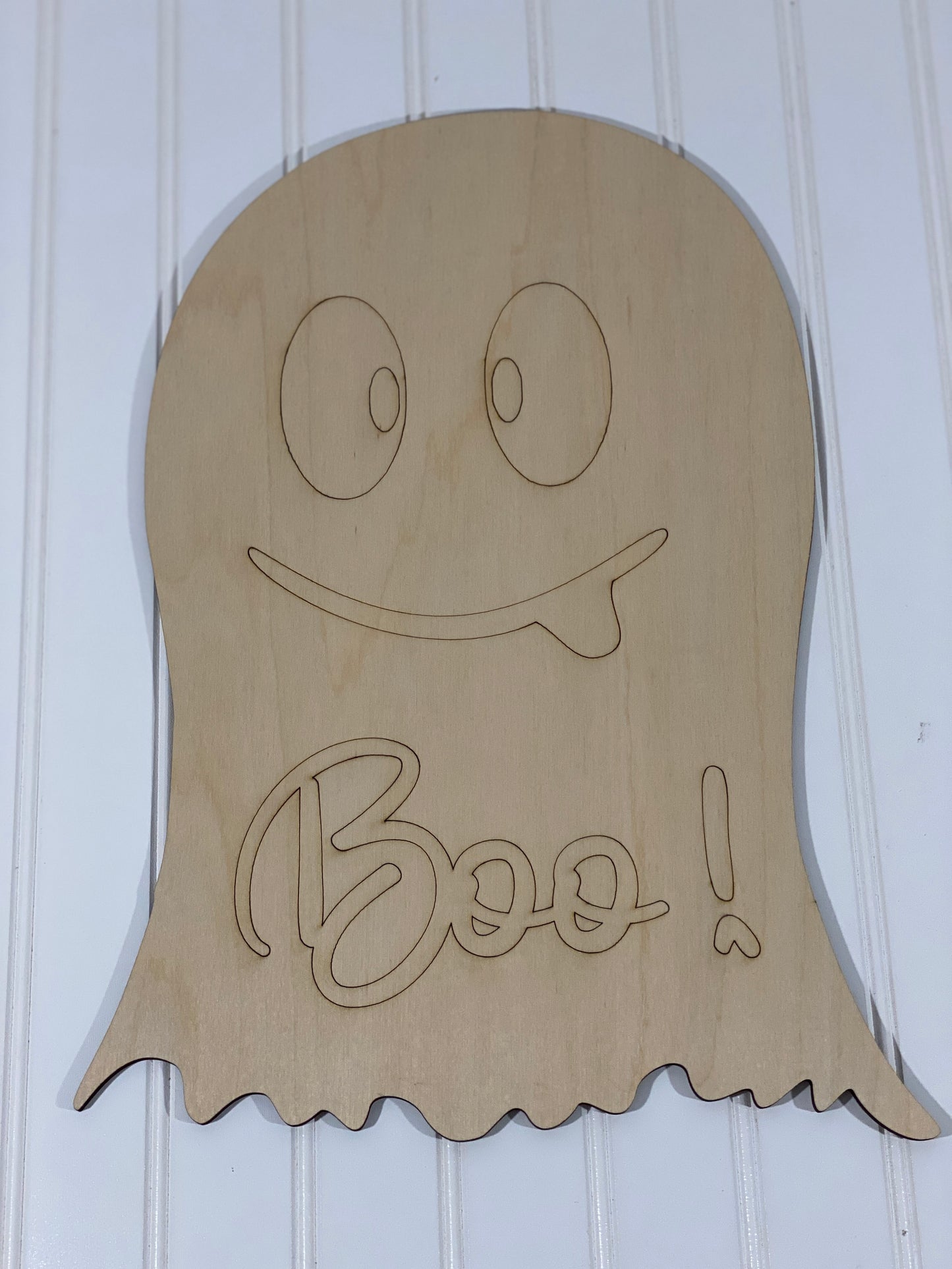 Spooky Ghost Laser Cut / Engraved Wooden Blank