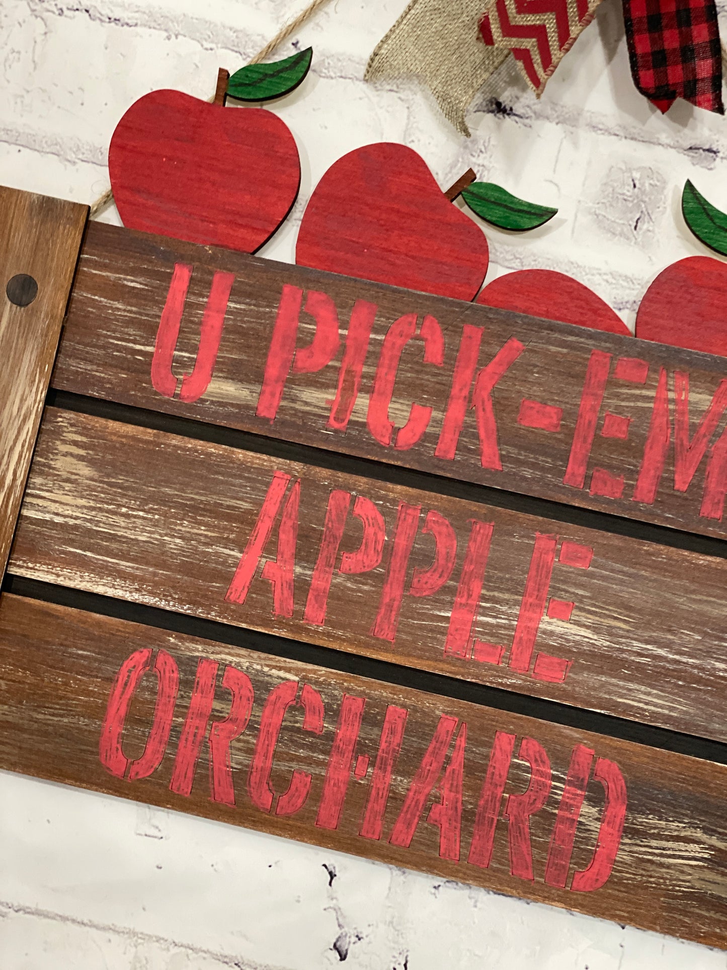 Crate Full of Apples Door Hanger Laser Cut Out Blank