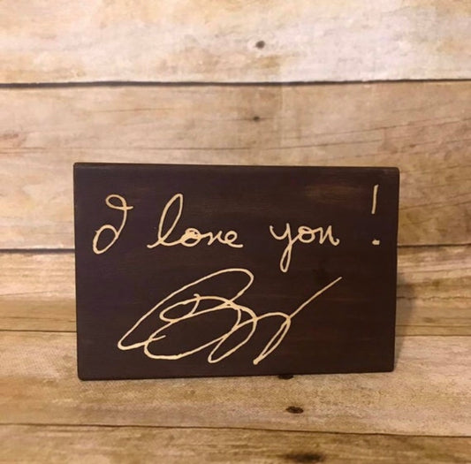 Memorial Signature Signs Signature Memorial Sign Memorial Gift Momento Keepsake Signature Shelf Sitter