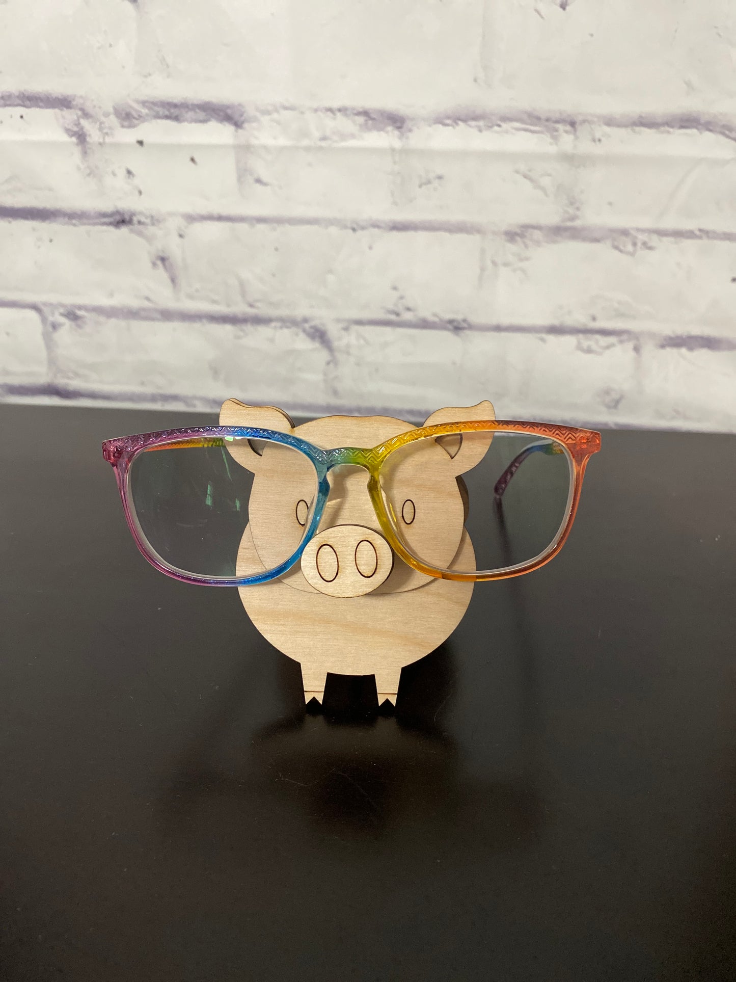 Eyeglass Holder, Unicorn, Hedgehog, Pig, Dino Eyeglass Stand   Laser Cut / Engraved Wooden Blank