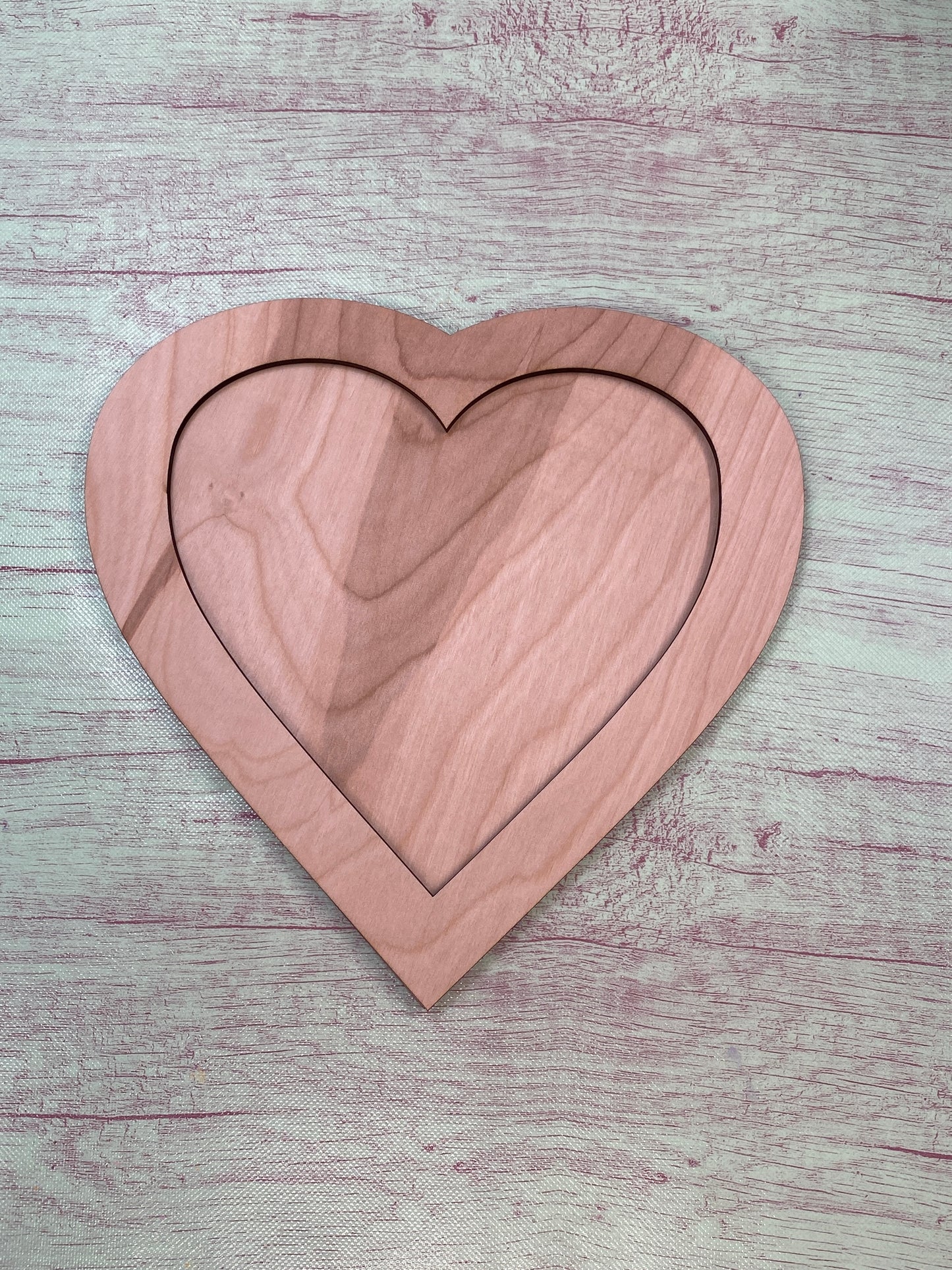 Framed Heart and Heart Shaped Window Laser Cut / Engraved Wooden Blank