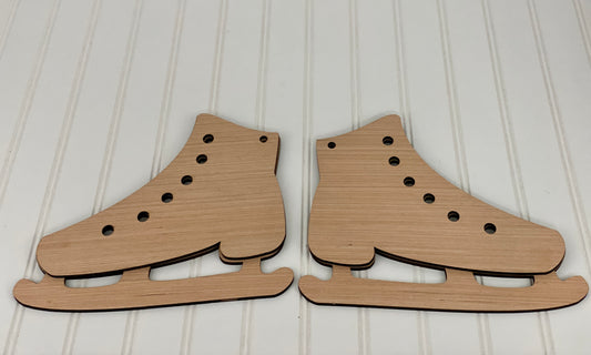 Winter Ice Skates Sled Door Hanger Laser Cut Out Blank