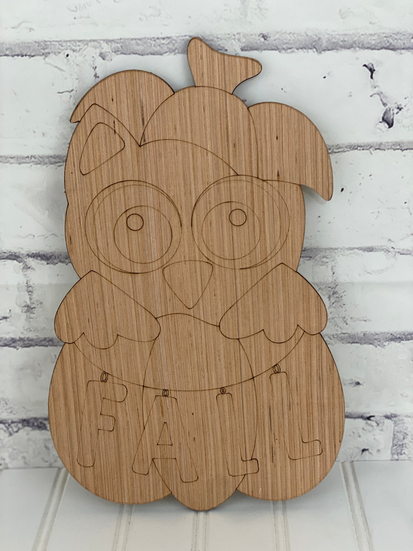 Pumpkin with Owl Door Hanger Laser Cut / Engraved Wooden Blank
