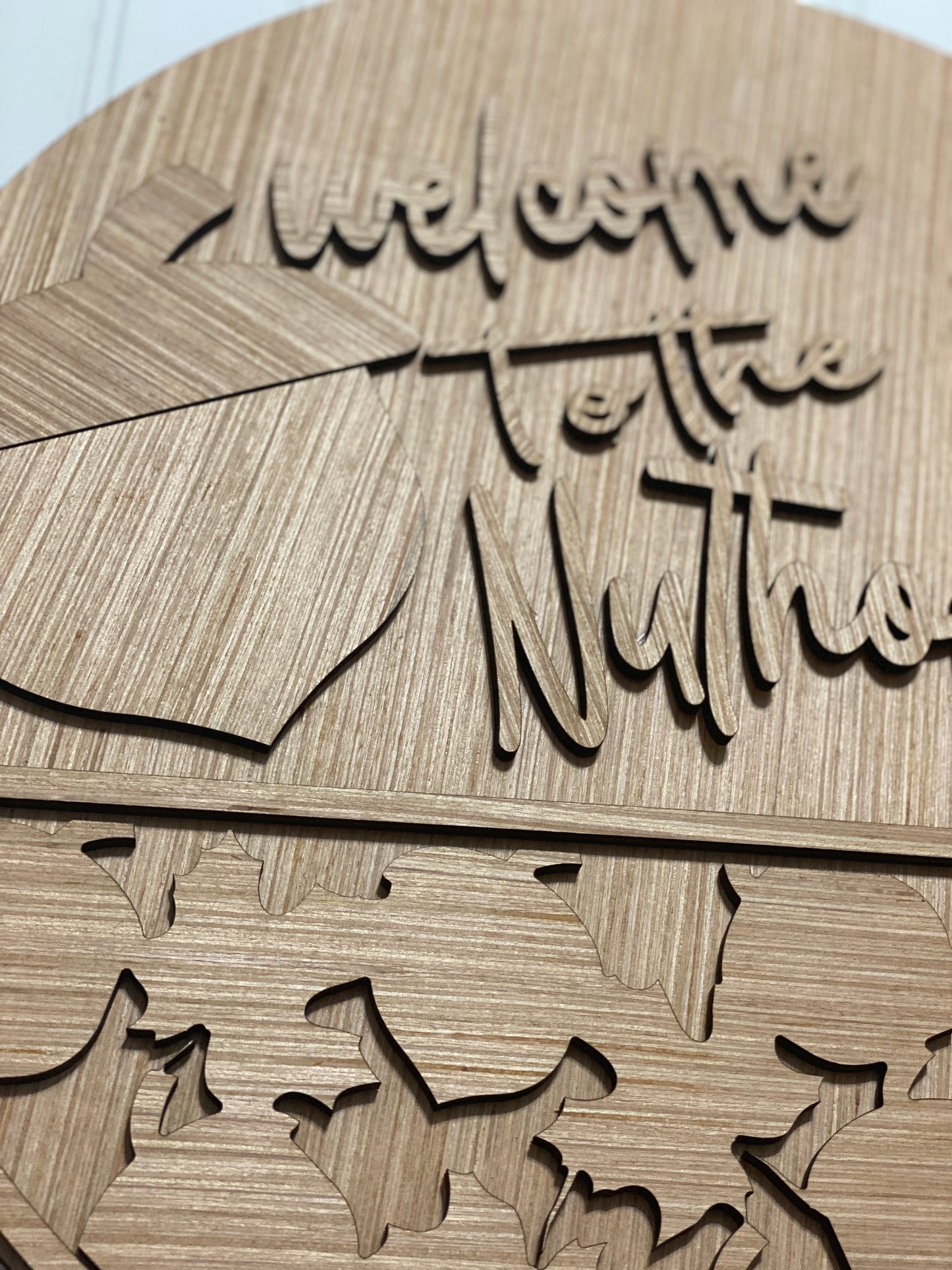 Welcome to the Nuthouse Door Hanger Laser Cut / Engraved Wooden Blank