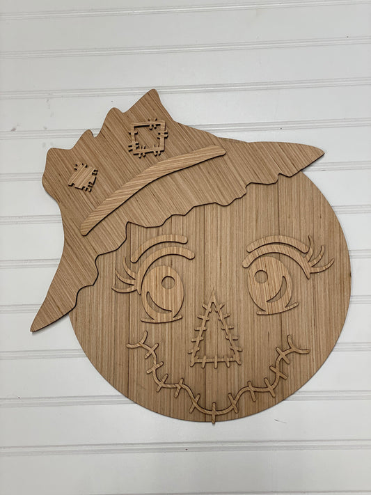Scrarecrow Door Hanger Laser Cut / Engraved Wooden Blank