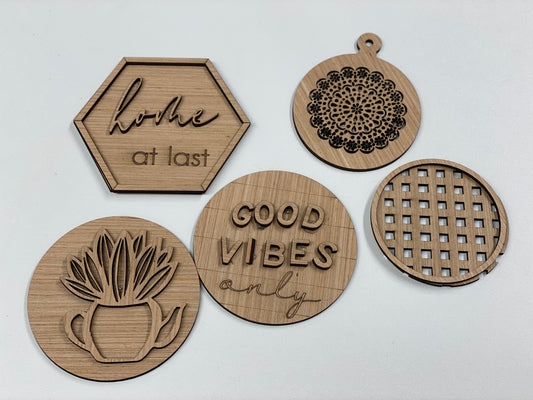 Farmhemian Themed Tiered Tray Set Laser Cut Blank for DIY Project