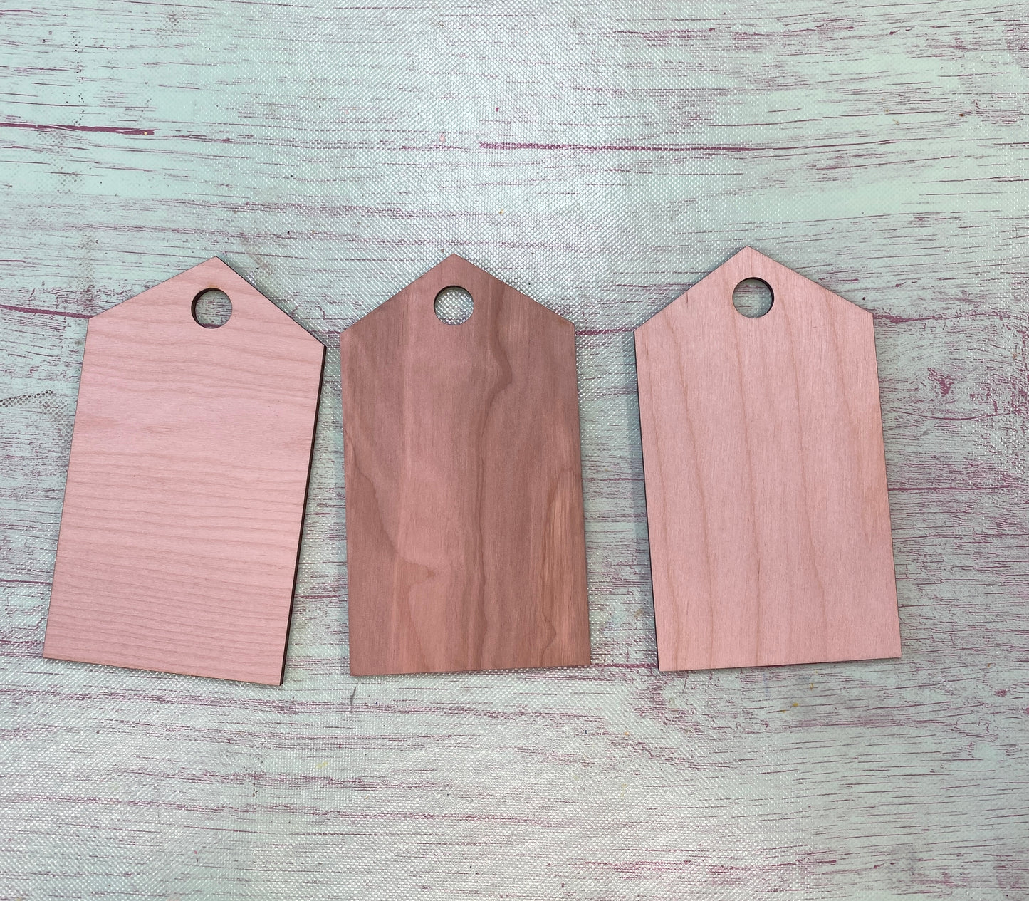 Set of 3 Tags Laser Cut /  Wooden Blank