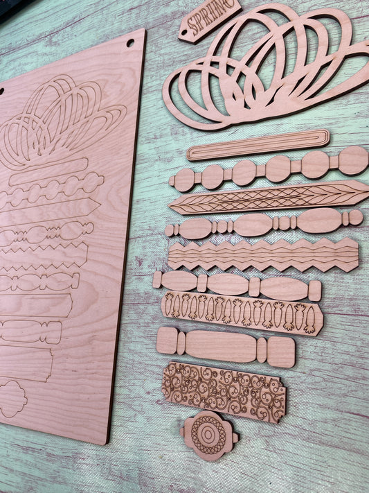 Carrot Spindle DIY Kit / Spindle Carrot Shelf Leaner Laser Cut / Engraved Wooden Blank