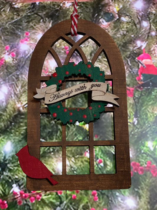 Cardinal Christmas Ornament  Laser Cut / Engraved Wooden Blank Ornament