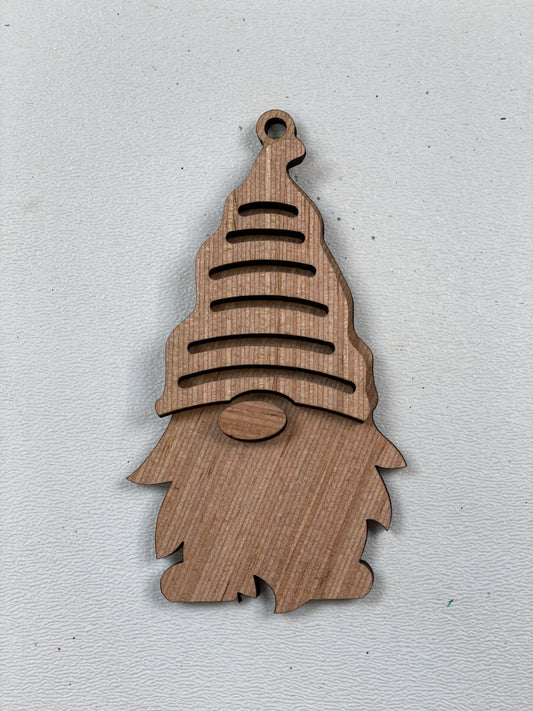 Gnome Christmas Ornaments  Laser Cut / Engraved Wooden Blank Ornament