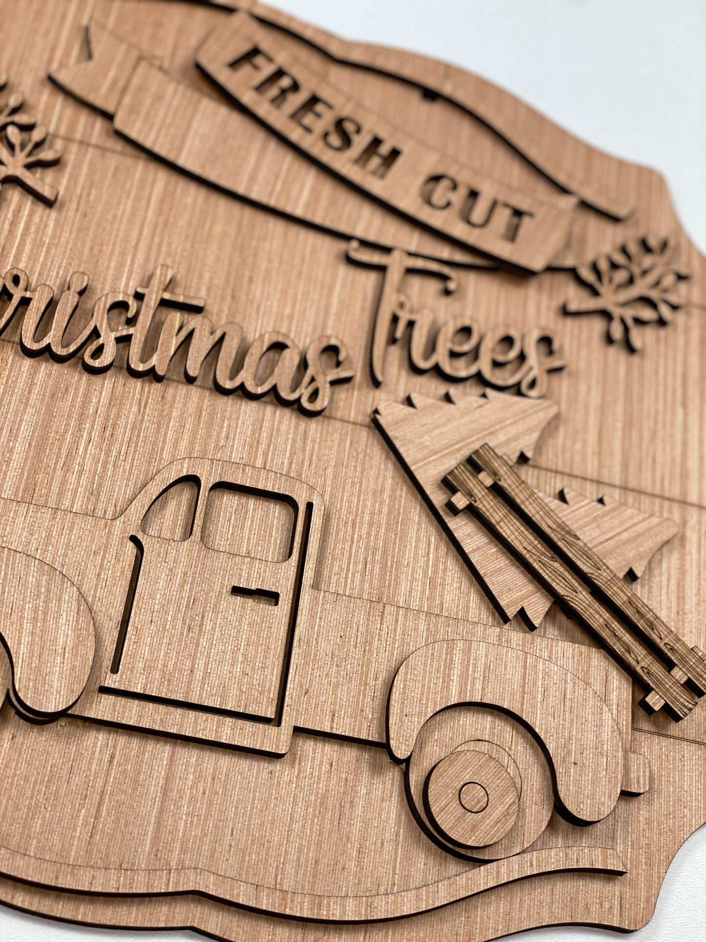 Fresh Cut Christmas Trees Door Hanger Laser Cut Blank for DIY Project