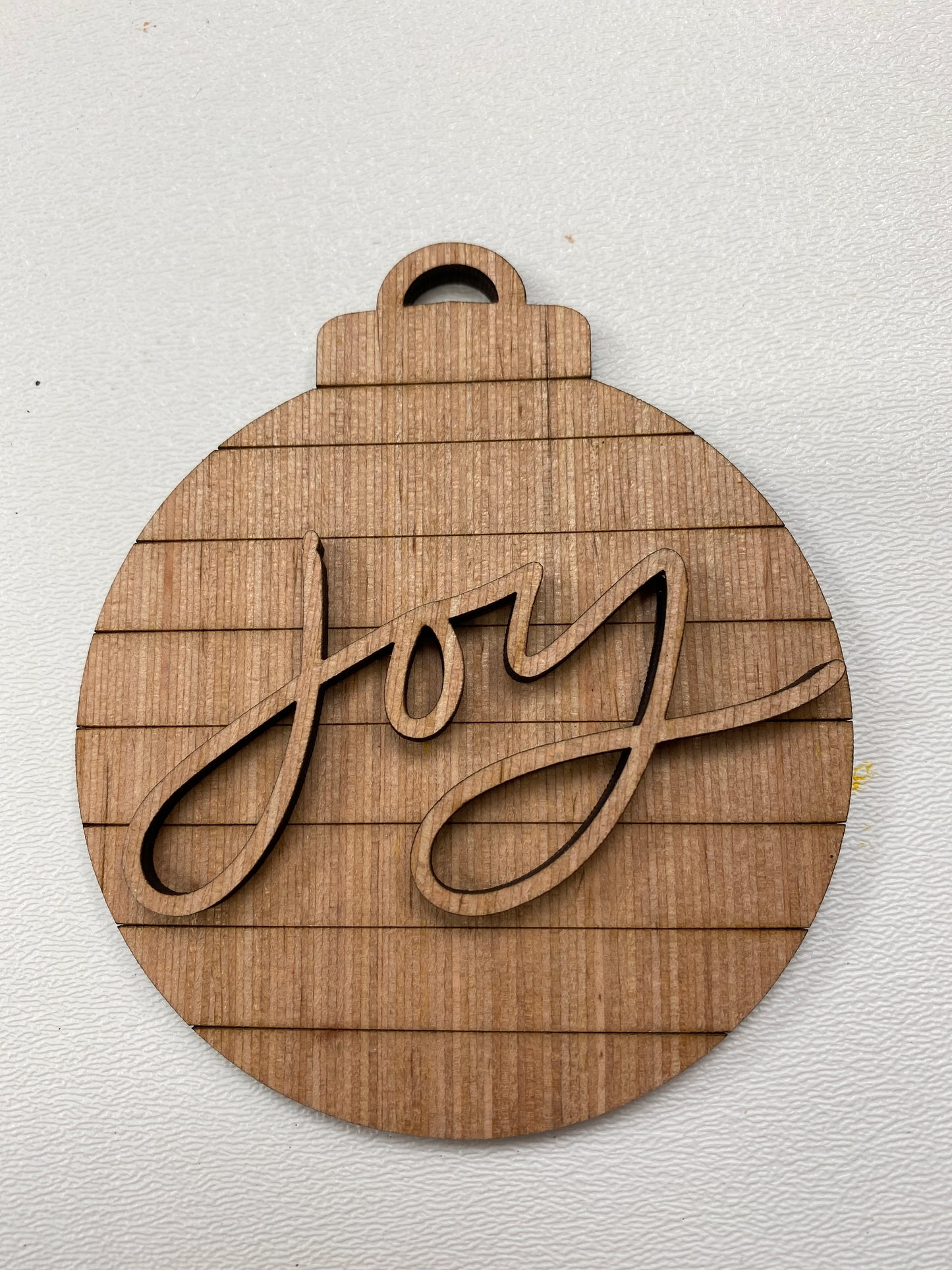 Peace Love Joy Shiplap Round Christmas Ornaments  Laser Cut / Engraved Wooden Blank Ornament
