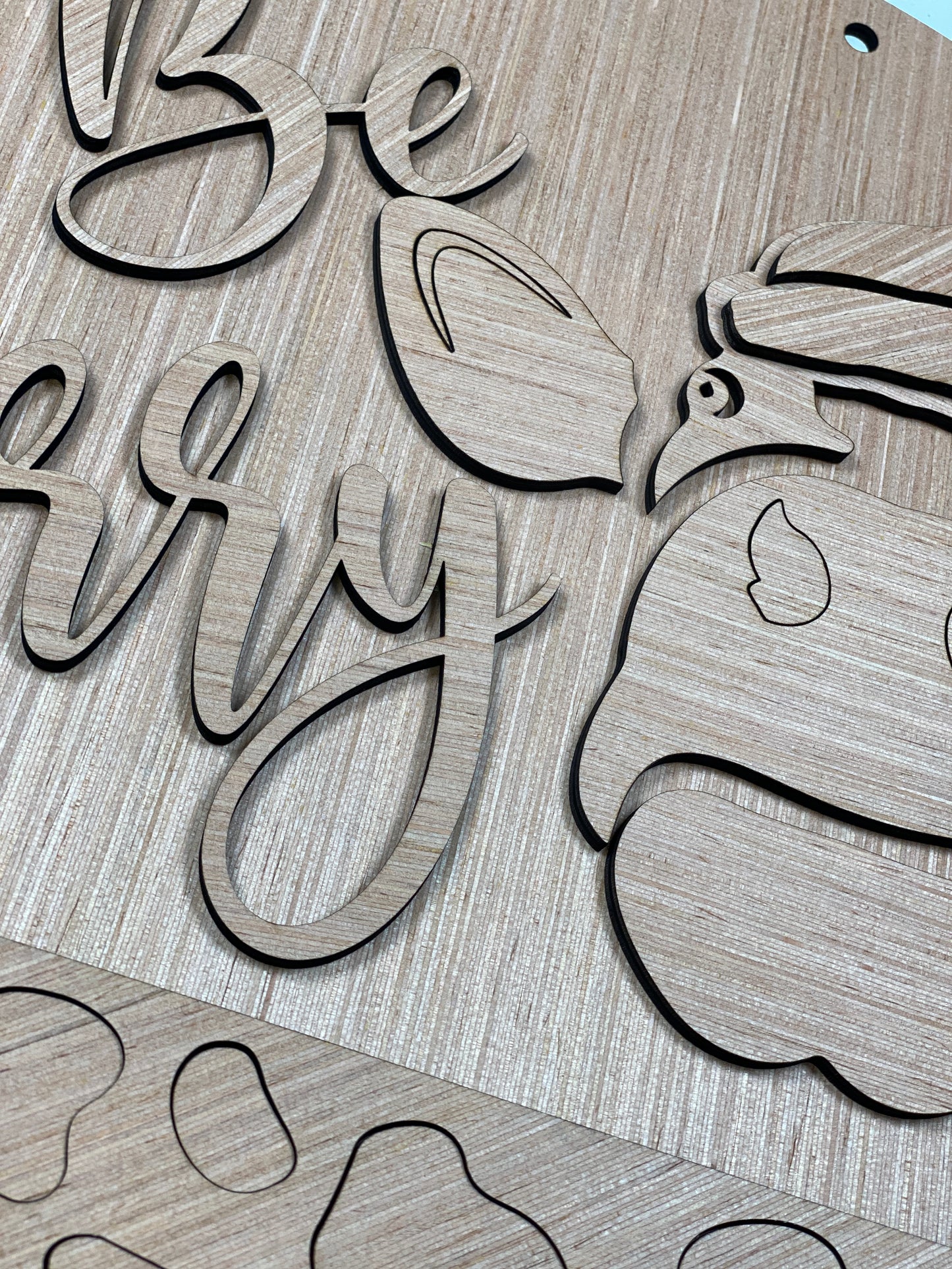 Be Merry Cow Print Christmas Door Hanger Laser Cut Blank for DIY Project