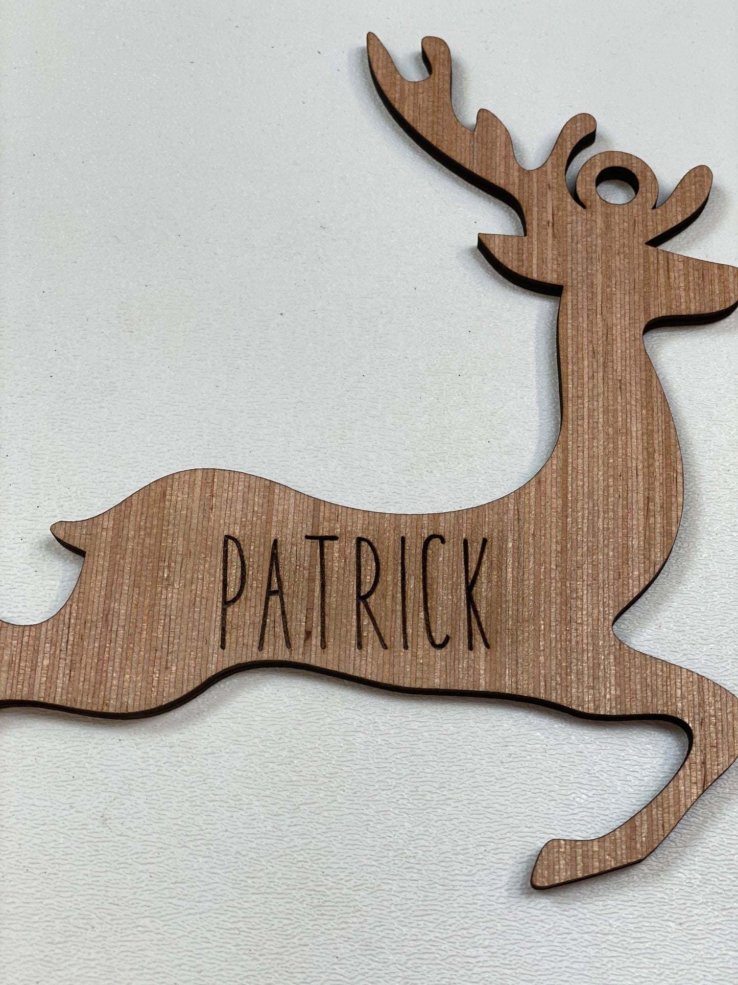 Personalized Reindeer Stocking Tags / Gift Tags / Christmas Ornaments  Laser Cut / Engraved Wooden Blank Ornament