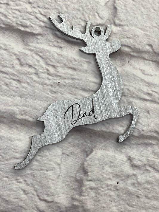 Personalized Reindeer Stocking Tags / Gift Tags / Christmas Ornaments Laser Cut / Engraved Wooden Blank Ornament