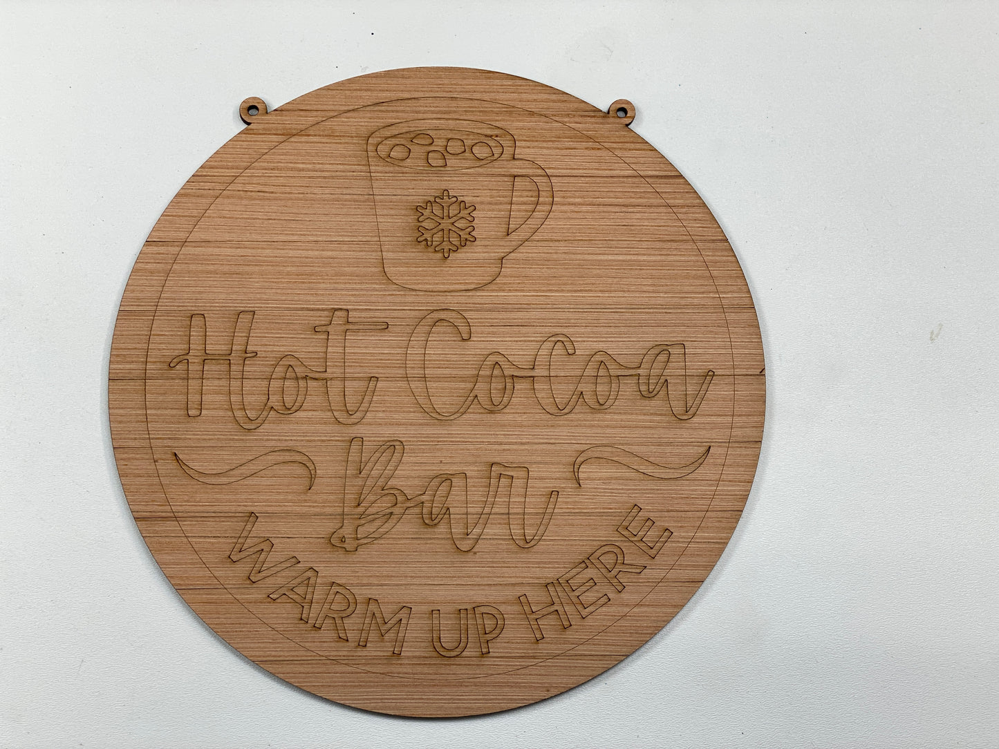 Hot Cocoa Bar Door Hanger Laser Cut Blank for DIY Project