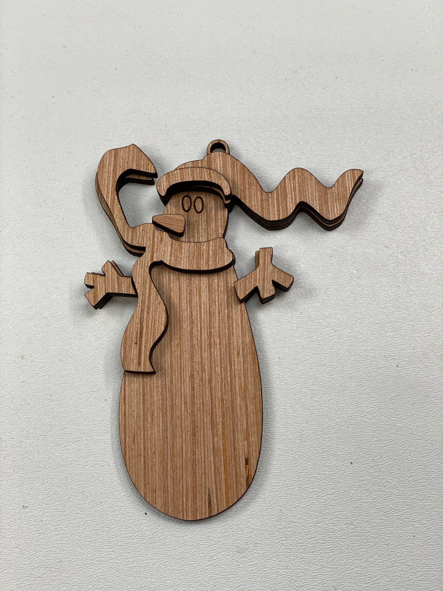 Snowman Ornament  Laser Cut / Engraved Wooden Blank Ornament