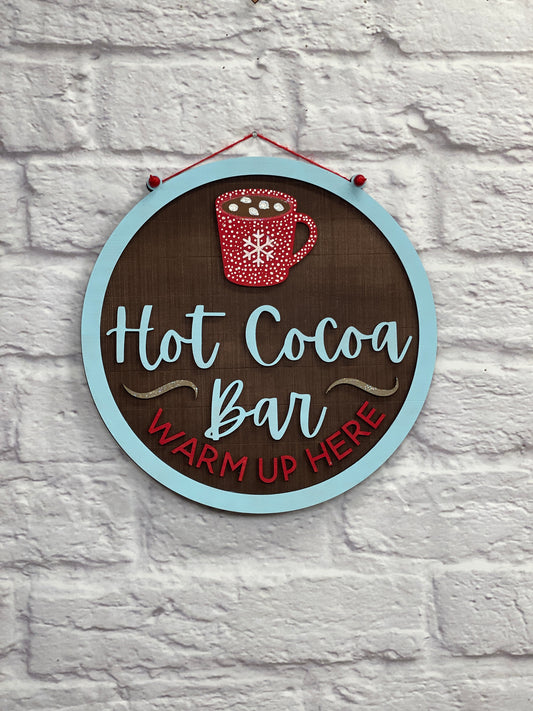 Hot Cocoa Bar Door Hanger Laser Cut Blank for DIY Project