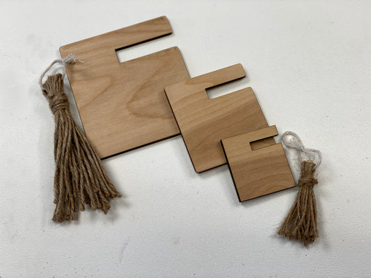 Laser Cut Birch Wood Tassel Maker Set of 3 | Wooden DIY Tassel Tool for Small Business & Handmade Sellers