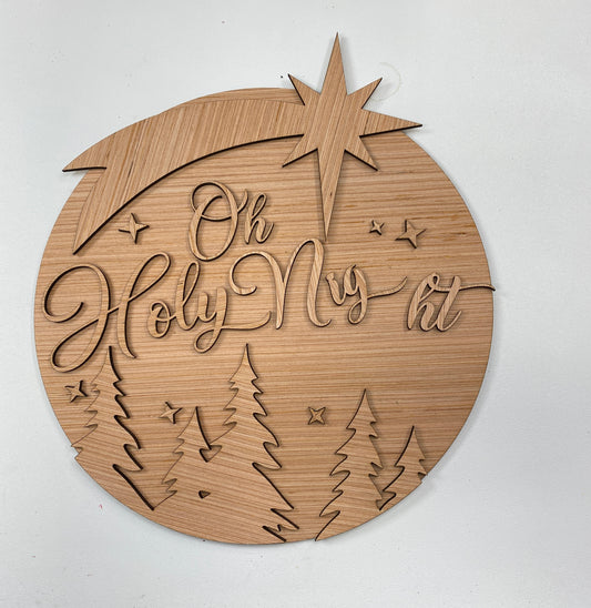 O Holy Night Door Hanger Laser Cut Blank for DIY Project