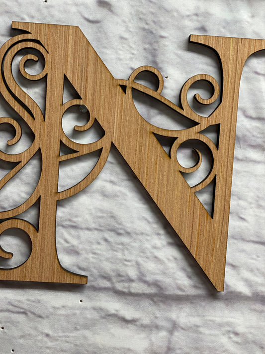 Large 24" Monogram Initial with Scrollwork Detail / Fancy Letter