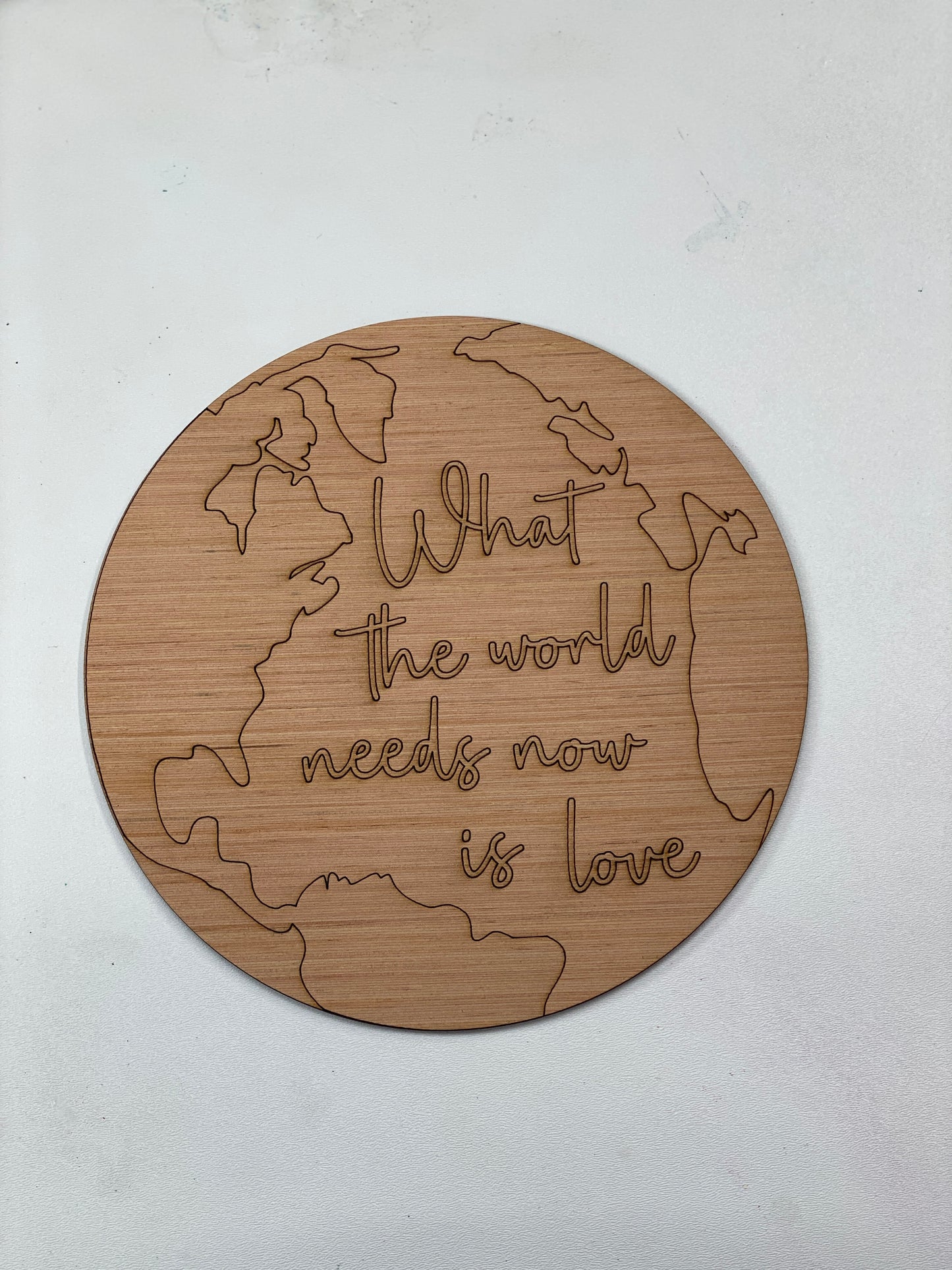 What The World Needs Now is Love Layered Laser Cut Wood Blank Cutout Door Hanger