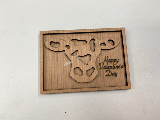 Farmhouse Cow Valentine Themed Tiered Tray Set Laser Cut Blank for DIY Project