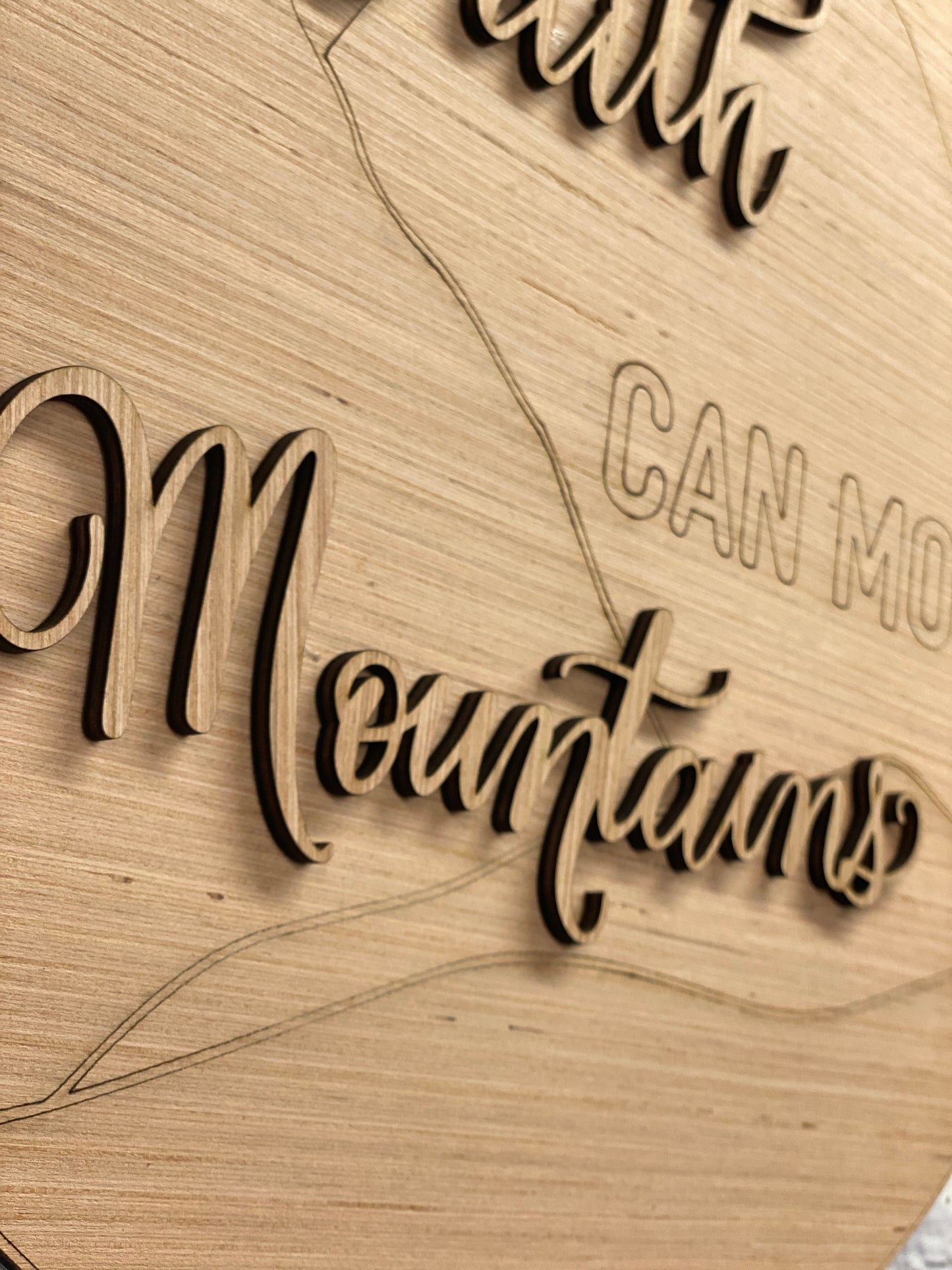 Faith CAN Move Mountains Door Hanger Laser Cut Blank for DIY Project