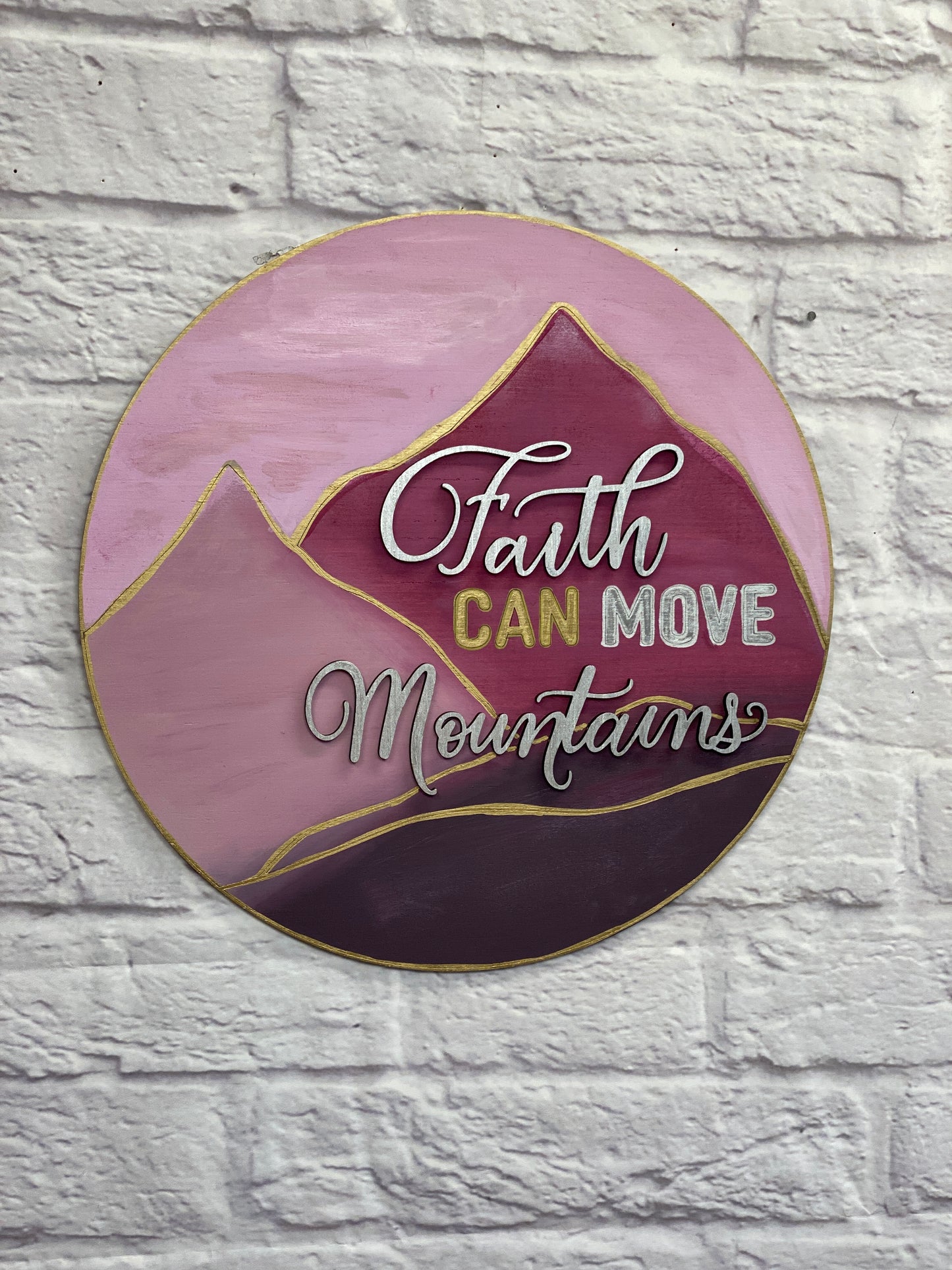 Faith CAN Move Mountains Door Hanger Laser Cut Blank for DIY Project