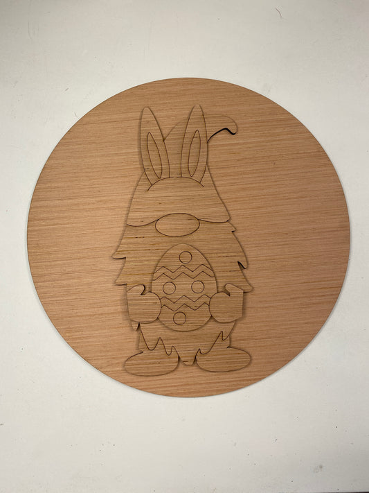 Easter Bunny Gnome Door Hanger Laser Cut Blank for DIY Project