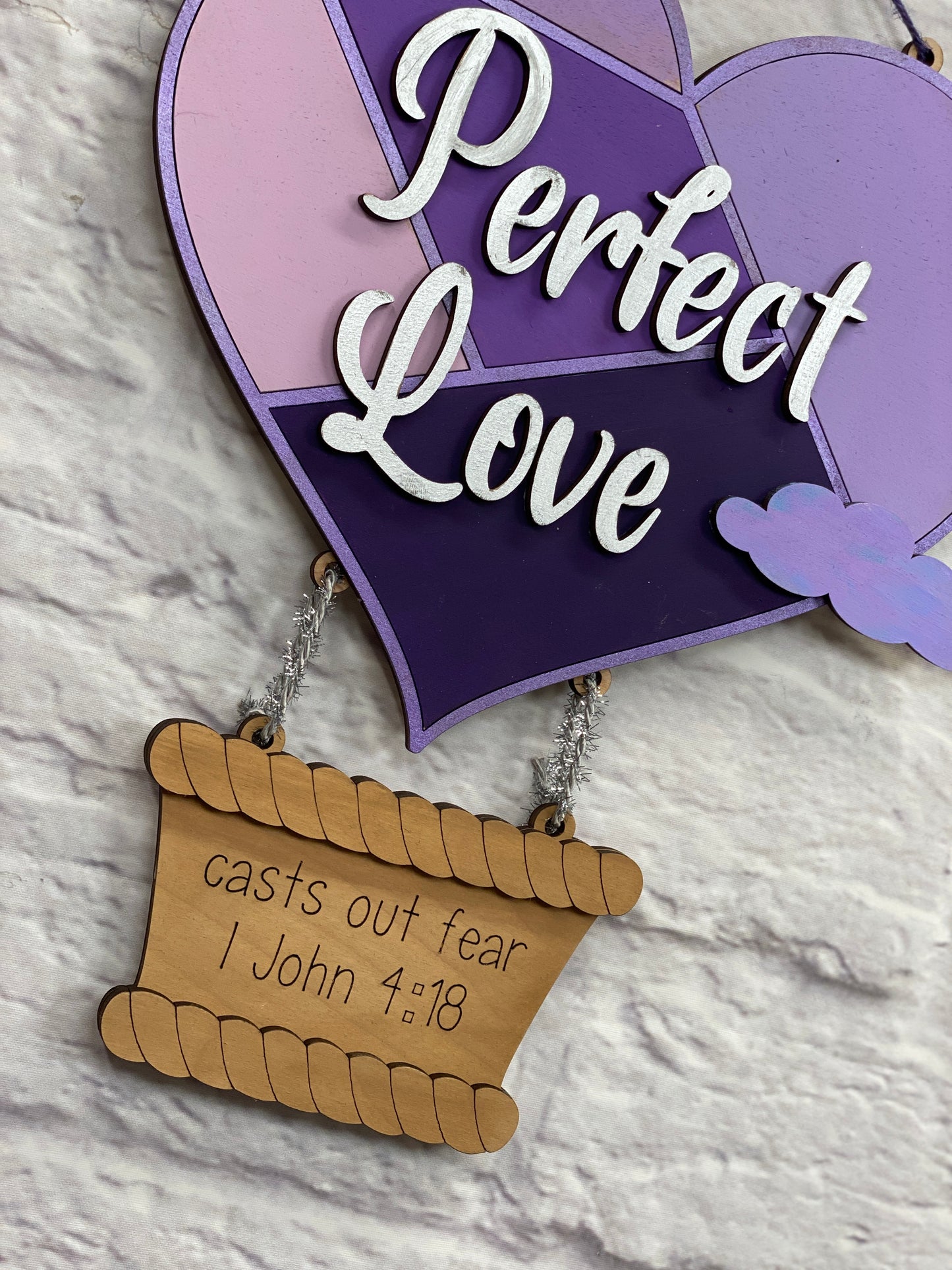 Perfect Love Hot Air Balloon Door Hanger Laser Cut Blank for DIY Project