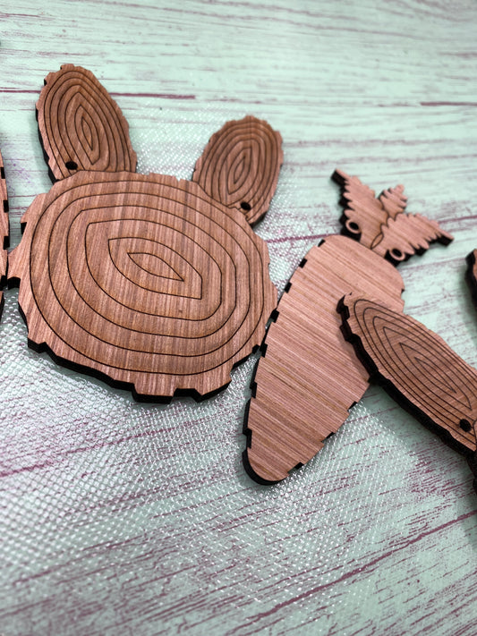 Wood Slice Easter Garland Bunnies and Carrots Laser Cut Blank for DIY Project
