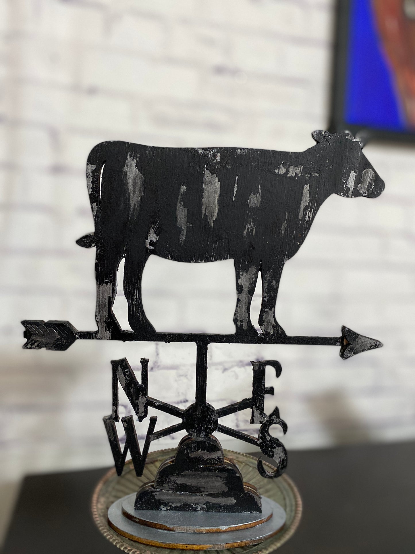 Weather Vane with Animal Stack Trio or Cow Décor Laser Cut Blank for DIY Project