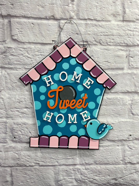 Home Tweet Home Bird House Door Hanger Laser Cut Blank for DIY Project