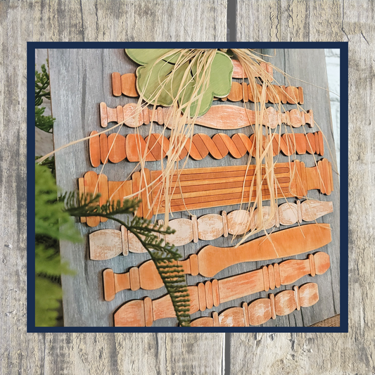 Spindle Pumpkin Shelf Leaner Laser Cut / Engraved Wooden Blank