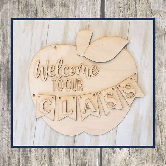 Welcome To Our Class Apple Shape Sign / Classroom Decor