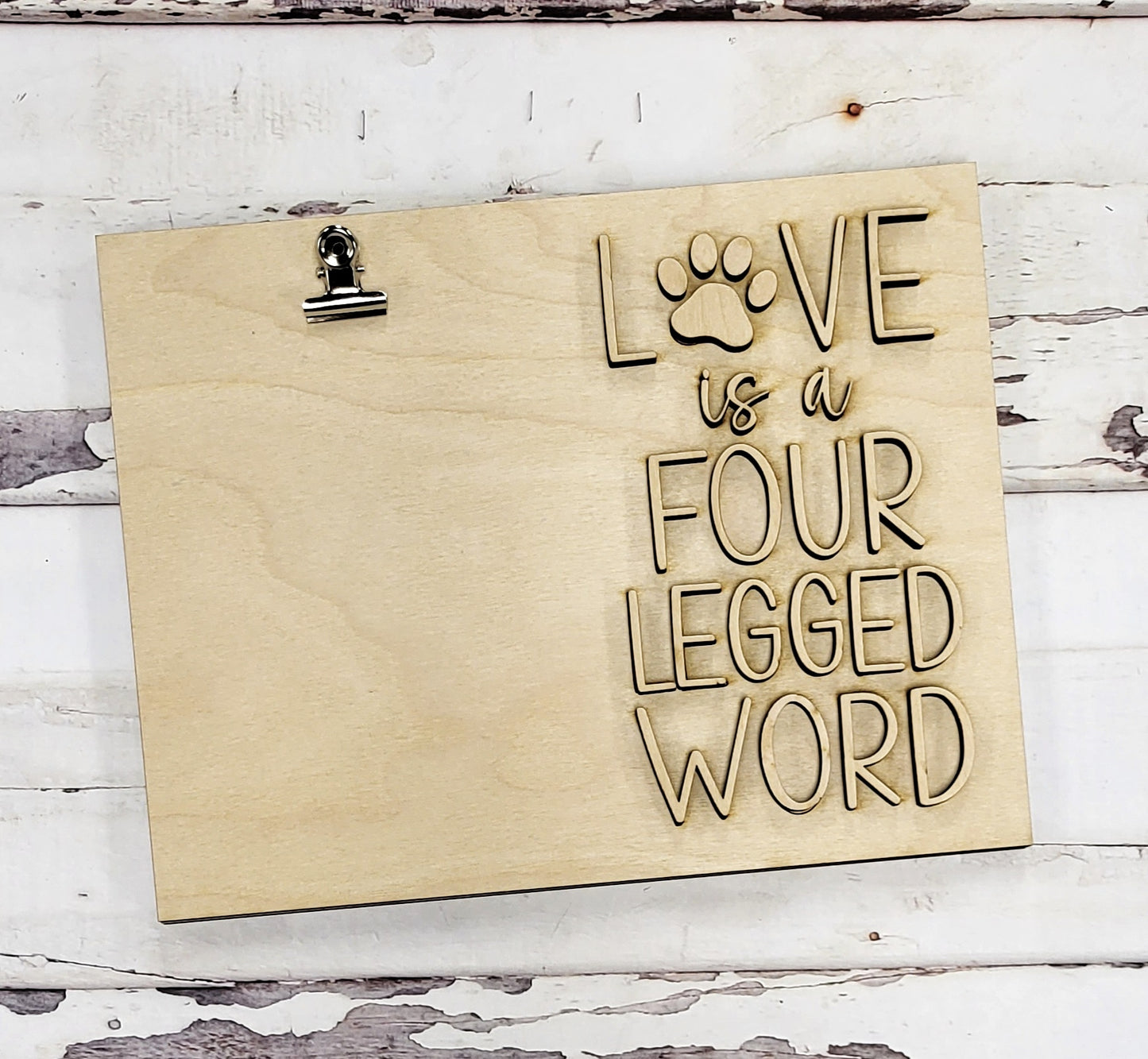 Love is A Four Legged / Three Legged Word Pet lover Picture Frame Laser Cut Blank for DIY Project