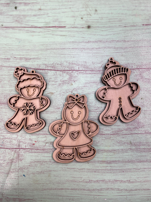 Gingerbread Ornaments Laser Cut / Wooden Blank Ornament