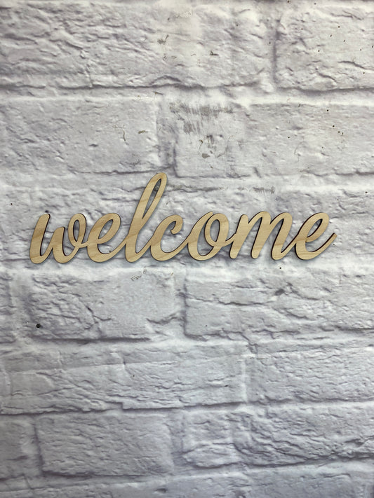 Welcome / Words / Laser Wood Cut Out
