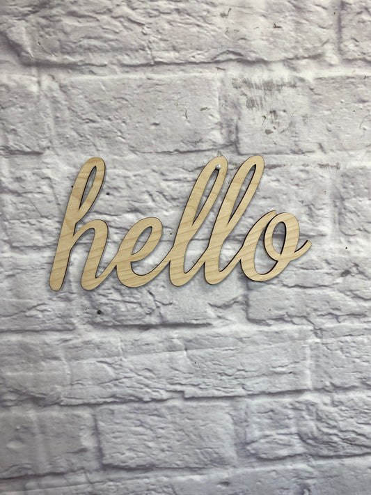 Hello  / Words / Laser Wood Cut Out