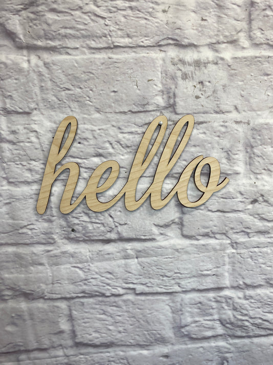 Hello / Words / Laser Wood Cut Out