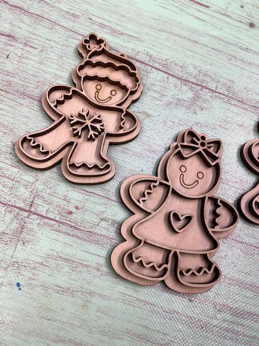 Gingerbread Ornaments Laser Cut / Wooden Blank Ornament