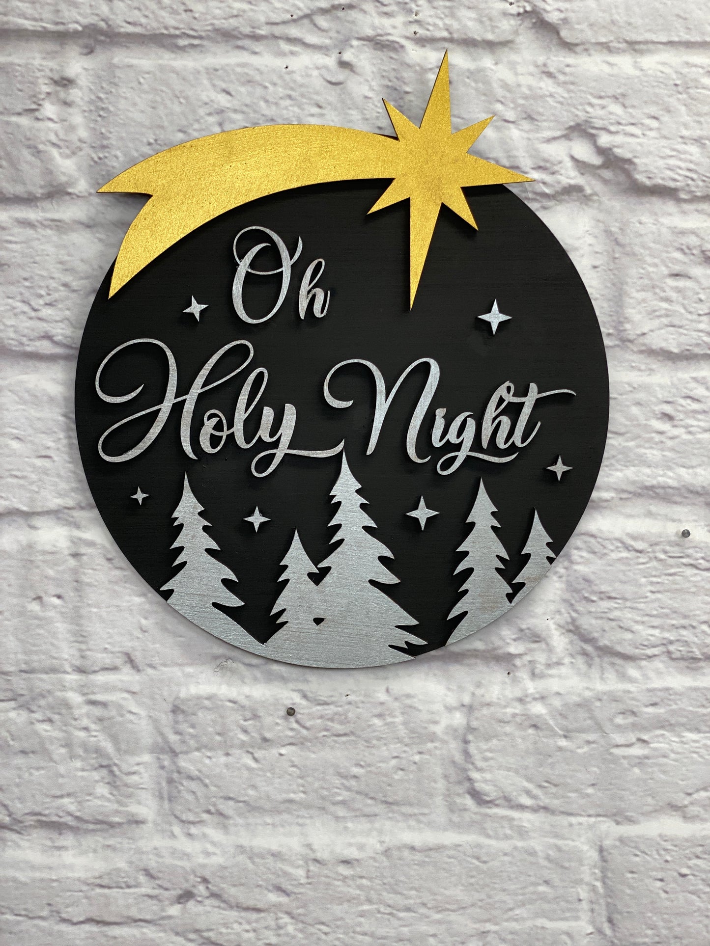 O Holy Night Door Hanger Laser Cut Blank for DIY Project
