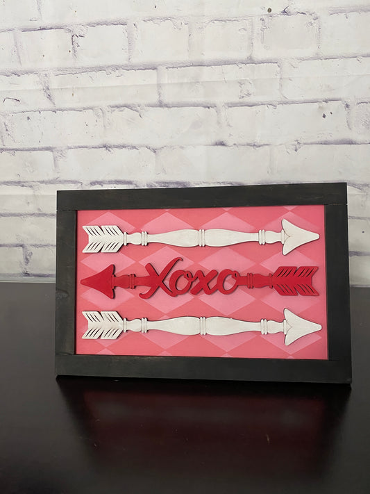 Spindle Framed Arrows Hearts Shelf Leaner Laser Cut / Engraved Wooden Blank