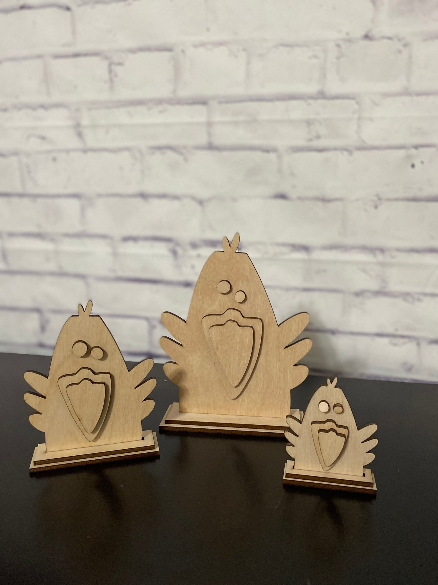 Crow Family Shelf Sitter / Halloween Fall Decor / Laser Cut Door Hanger / Blanks for DIY Project