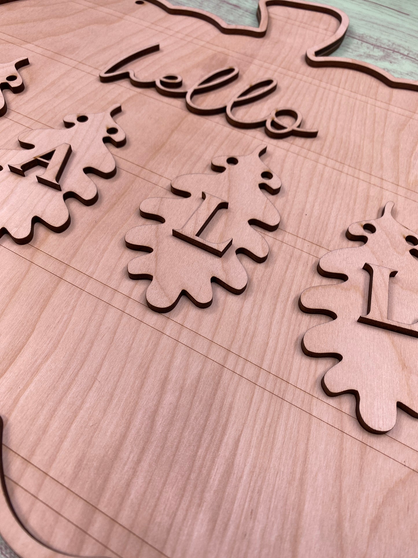 Hello Fall Shiplapped Pumpkin with Garland Layered Sign / Laser Cut Door Hanger / Blanks for DIY Project