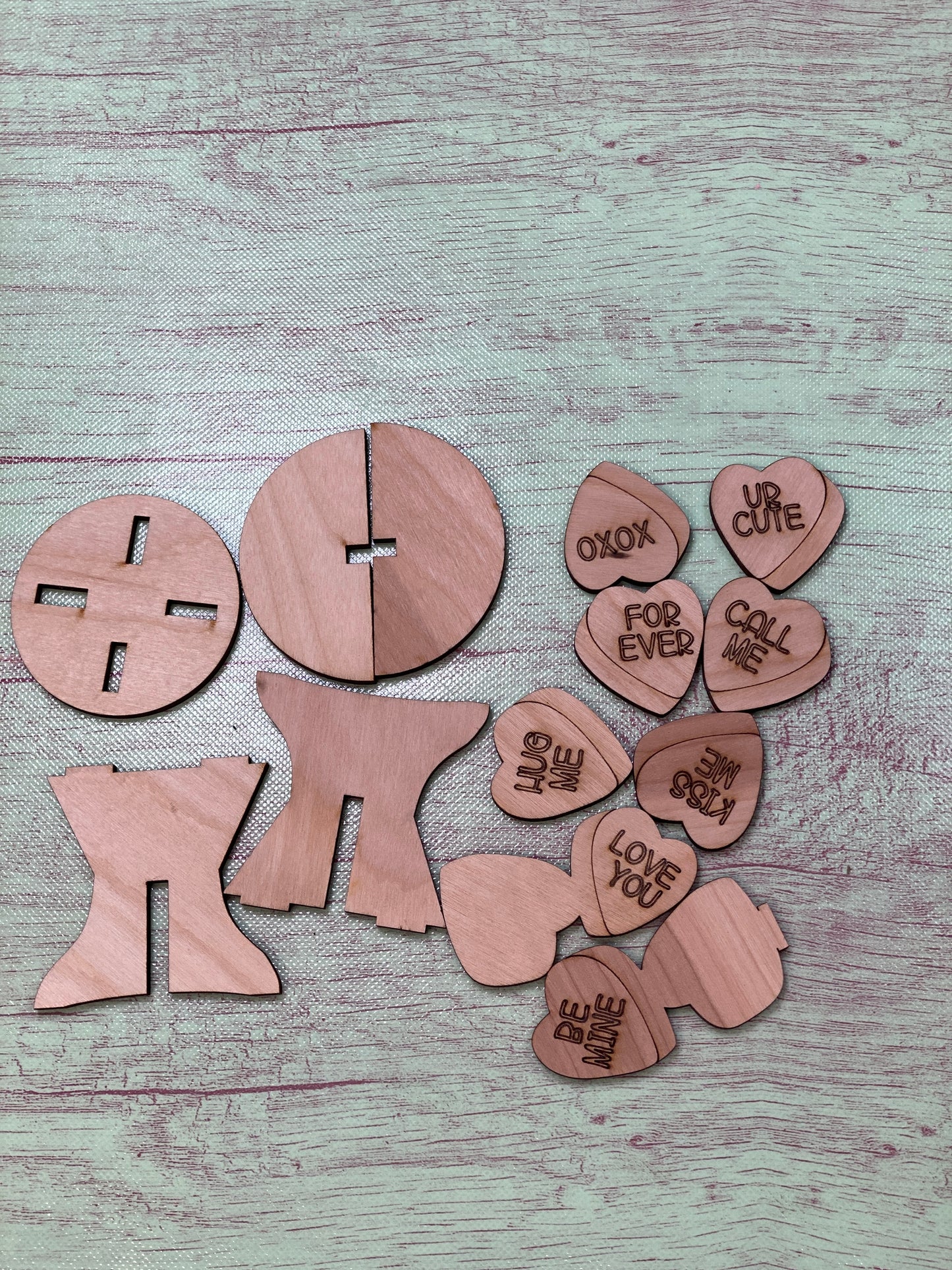 Bubblegum Machine Fillers Valentines Laser Cut / Engraved Wooden Blank