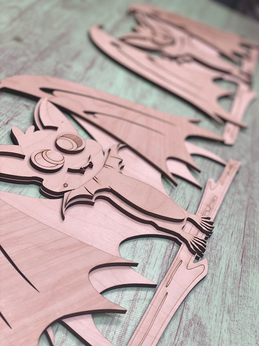 Hanging Bats Laser Cut Blank for DIY Project