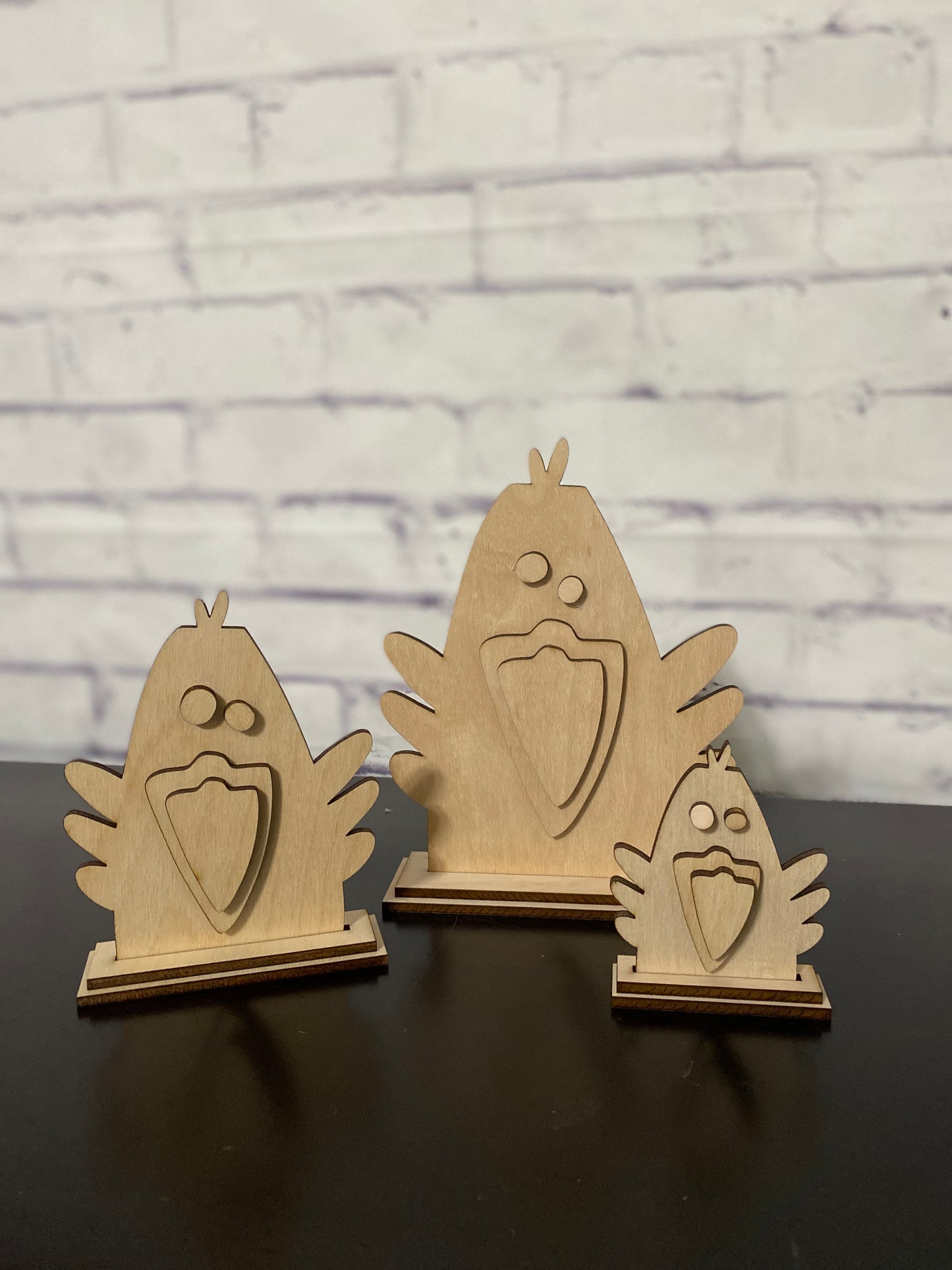 Crow Family Shelf Sitter / Halloween Fall Decor / Laser Cut Door Hanger / Blanks for DIY Project