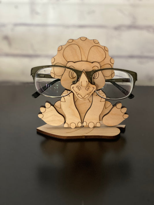 Eyeglass Holder, Unicorn, Hedgehog, Pig, Dino Eyeglass Stand   Laser Cut / Engraved Wooden Blank